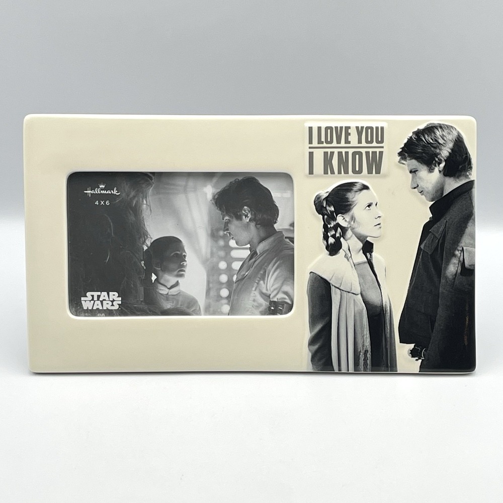 STAR WARS Han Solo Princess Leia "I Love You, I Know" Hallmark Picture Frame 4x6